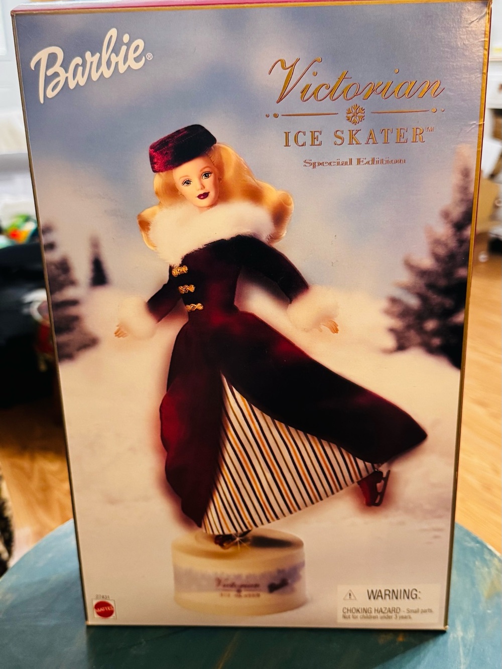 Barbie Victorian Ice Skater in Burgundy and White - Barbie